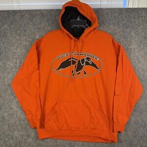 Duck Commander Adult Hoodie Kangaroo Pocket Hunting Orange Black Size Large 086